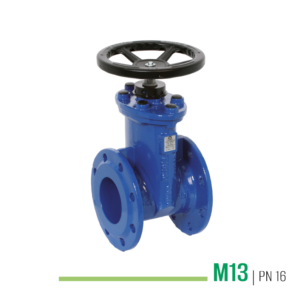 M13 - Saracinesca a corpo piatto a cuneo gommato conforme al DM174