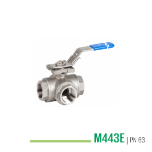 M443E - Valvola a sfera a tre vie (esecuzione microfusa)
